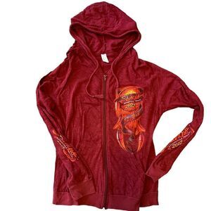 Womens Sturgis maroon zip up jacket